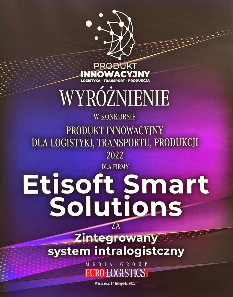 wyróżnienie dla Etisoft Smart Solutions