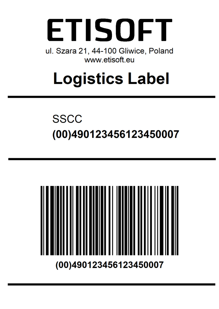  GS1 logistic label