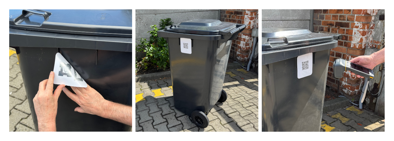 RFID labels on waste containers